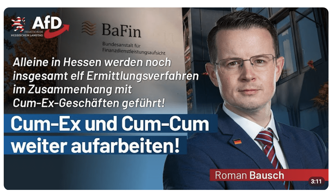 Cum-Ex und Cum-Cum: Alleine in Hessen werden noch insgesamt elf Ermittlungsverfahren geführt!