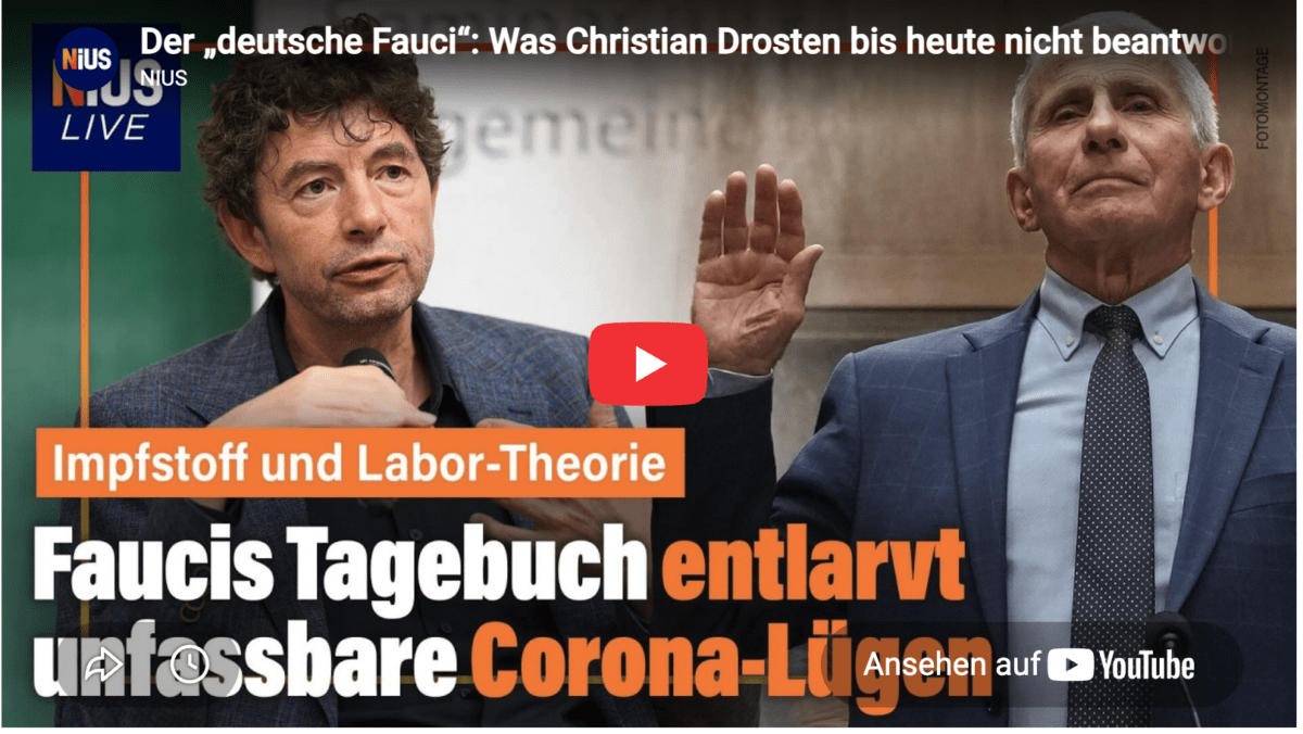 Der „deutsche Fauci“: Was Christian Drosten bis heute nicht beantwortet | NIUS Live