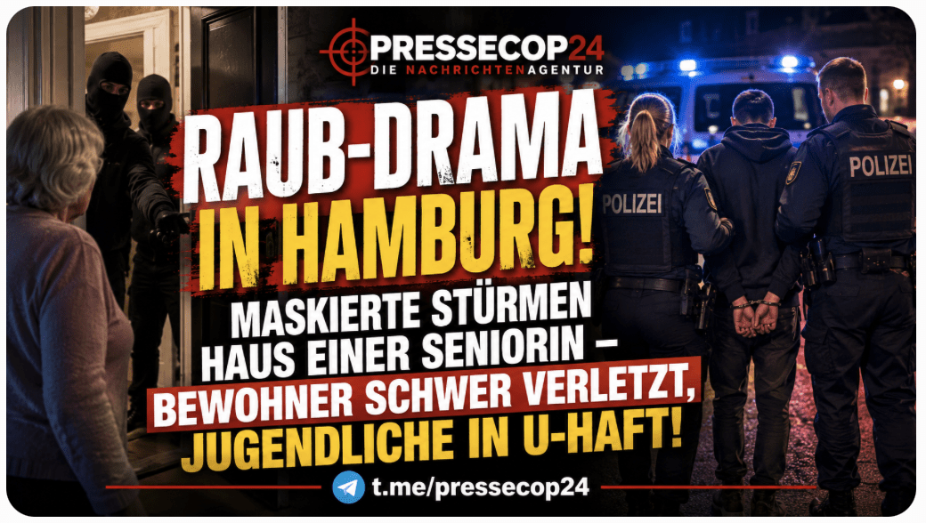 RAUB-DRAMA IN HAMBURG! MASKIERTE STÜRMEN HAUS EINER SENIORIN – BEWOHNER SCHWER VERLETZT, JUGENDLICHE IN U-HAFT!