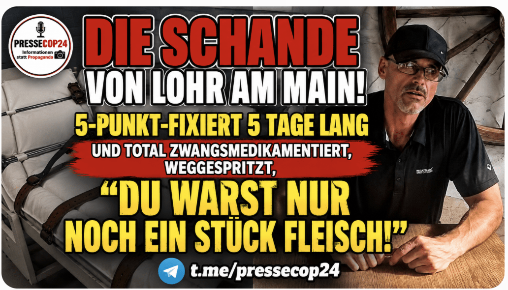 Video UNZENSIERT: THOMAS KREBS BERICHTET ÜBER DIE FOLTER der 5 Tage und 5 Punkte-Fixierung im BKH Lohr am Main!