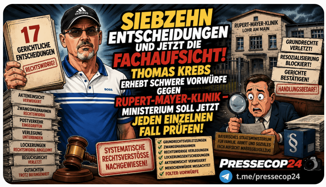 SIEBZEHN ENTSCHEIDUNGEN UND JETZT DIE FACHaufsicht! THOMAS KREBS ERHEBT SCHWERE VORWÜRFE GEGEN RUPERT-MAYER-KLINIK – MINISTERIUM SOLL JETZT JEDEN EINZELNEN FALL PRÜFEN!