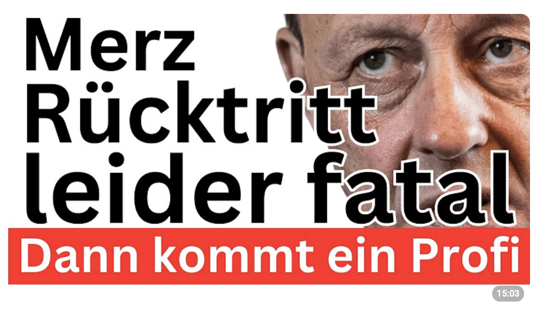 Merz Rücktritt schlecht für uns alle 