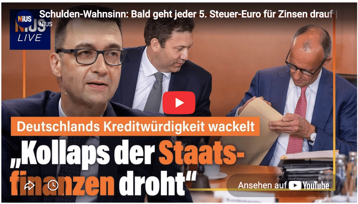 Schulden-Wahnsinn: Bald geht jeder 5. Steuer-Euro für Zinsen drauf | 