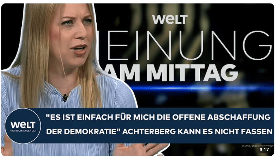 DEUTSCHLAND: Achterberg fassungslos! „Es ist einfach für mich die offene Abschaffung der Demokratie“