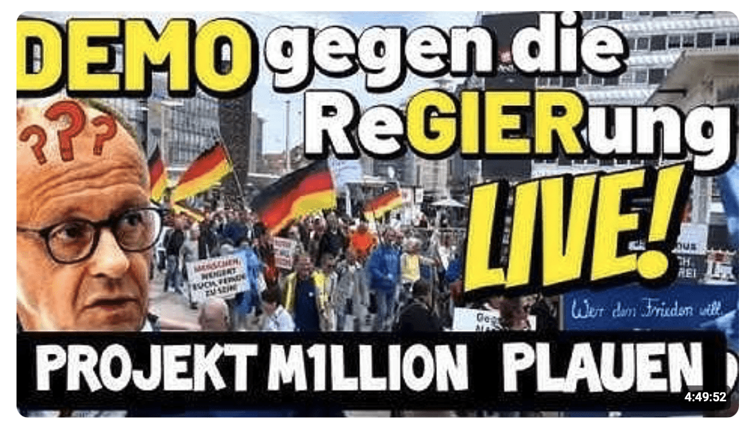 LIVE ! Demo gegen Friedrich Merz Plauen! Umzug Projekt M1llion für Kanzler Rücktritt & GEGENDEMO