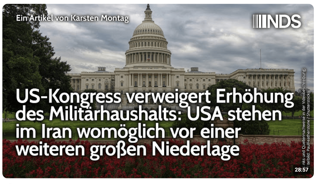 US-Kongress verweigert Militärhaushalt-Erhöhung: USA stehen im Iran vor weiterer großer Niederlage