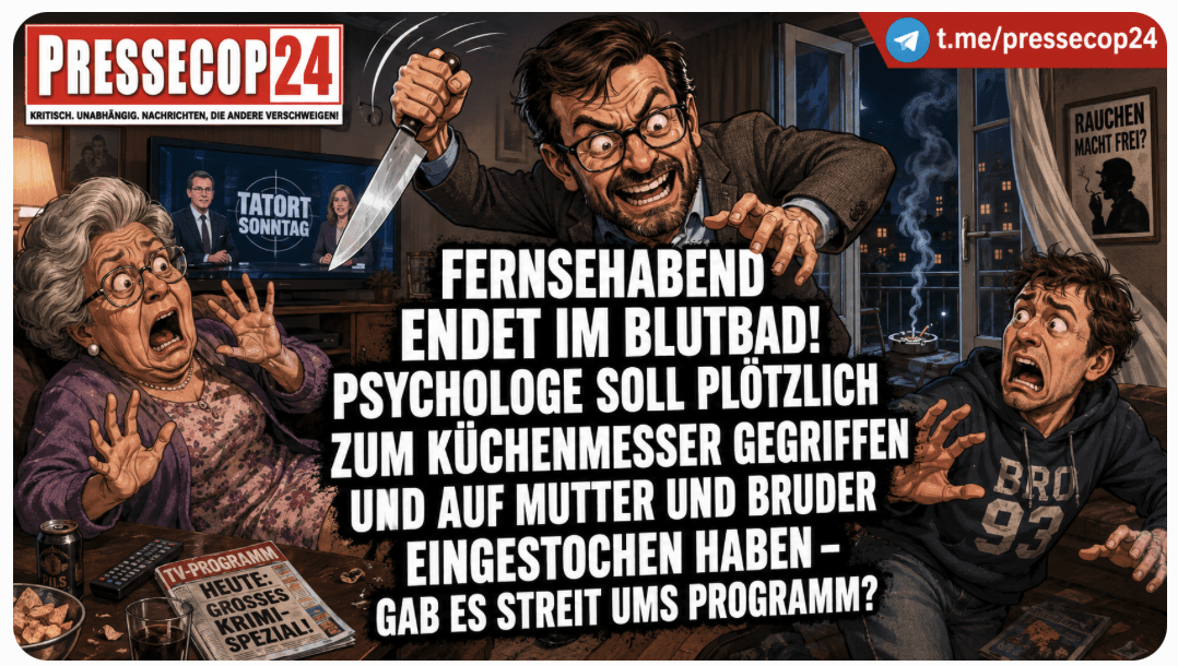 FERNSEHABEND ENDET IM BLUTBAD! PSYCHOLOGE SOLL PLÖTZLICH ZUM KÜCHENMESSER GEGRIFFEN UND AUF MUTTER UND BRUDER EINGESTOCHEN HABEN – GAB ES STREIT UMS PROGRAMM?