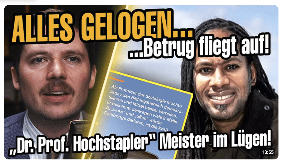 Plagiatsbetrug: schwarzer Professor ist ein Hochstapler!