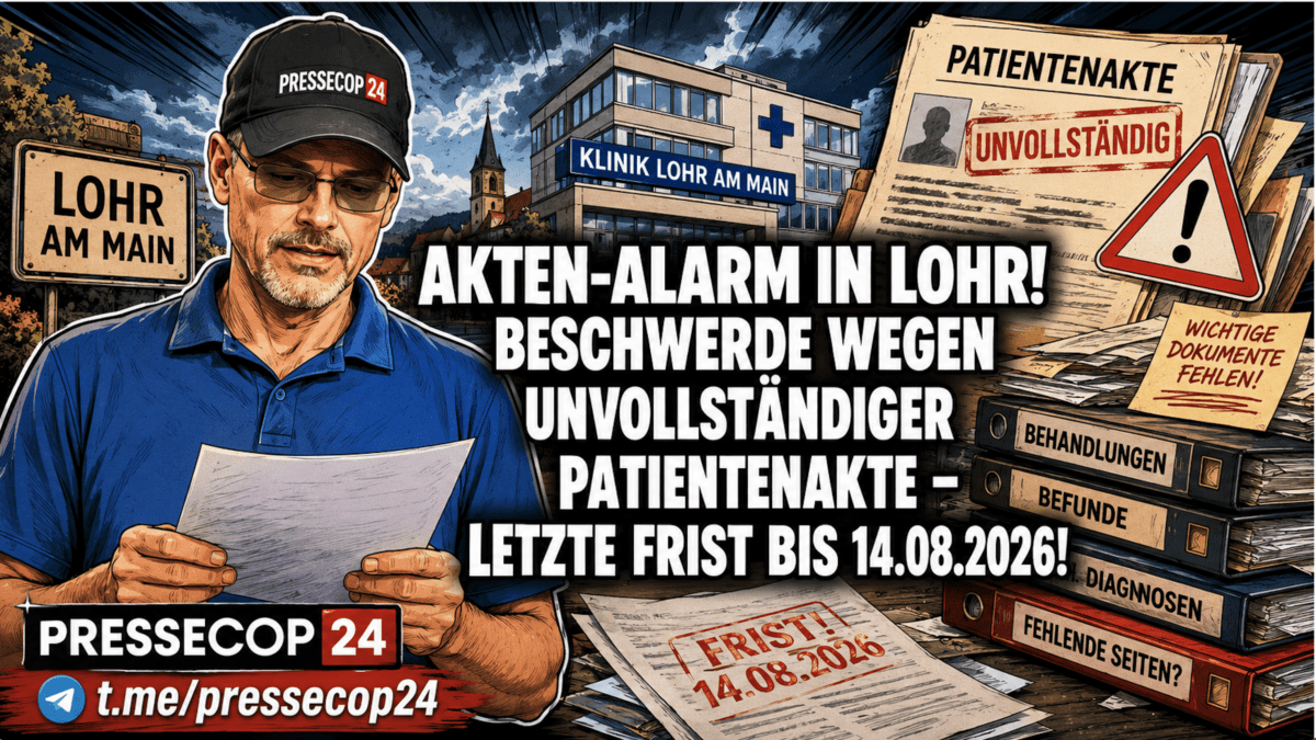 NÄCHSTER PAUKENSCHLAG IM „BAYERISCHEN GUANTANAMO“ LOHR AM MAIN! STREIT UM PATIENTENAKTE VON THOMAS KREBS ESKALIERT – LETZTE FRIST GESETZT, JETZT STEHEN AUFSICHT UND STRAFRECHT IM RAUM!