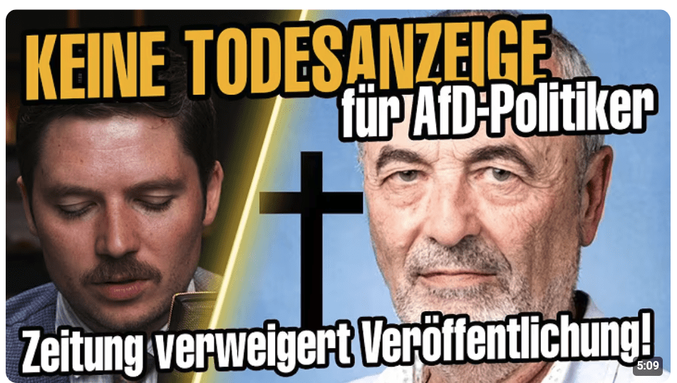Augsburger Allgmeine: entwürdigt Tod von AfD-Politiker – kein Nachruf, dafür aber Schmutzartikel!
