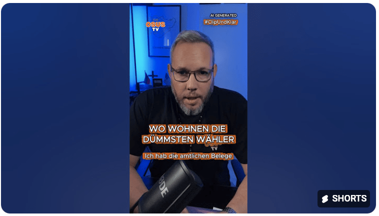 Wo wohnen die dümmsten Wähler? #deutschland #politik #medien#osus #clipundklar 