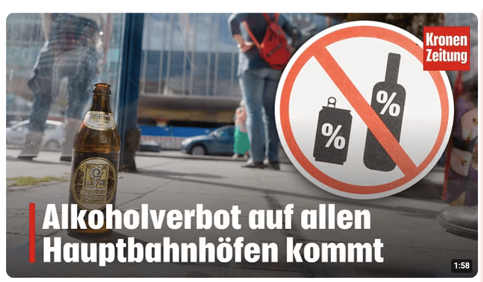 Alkoholverbot auf allen Hauptbahnhöfen kommt | krone.tv NEWS