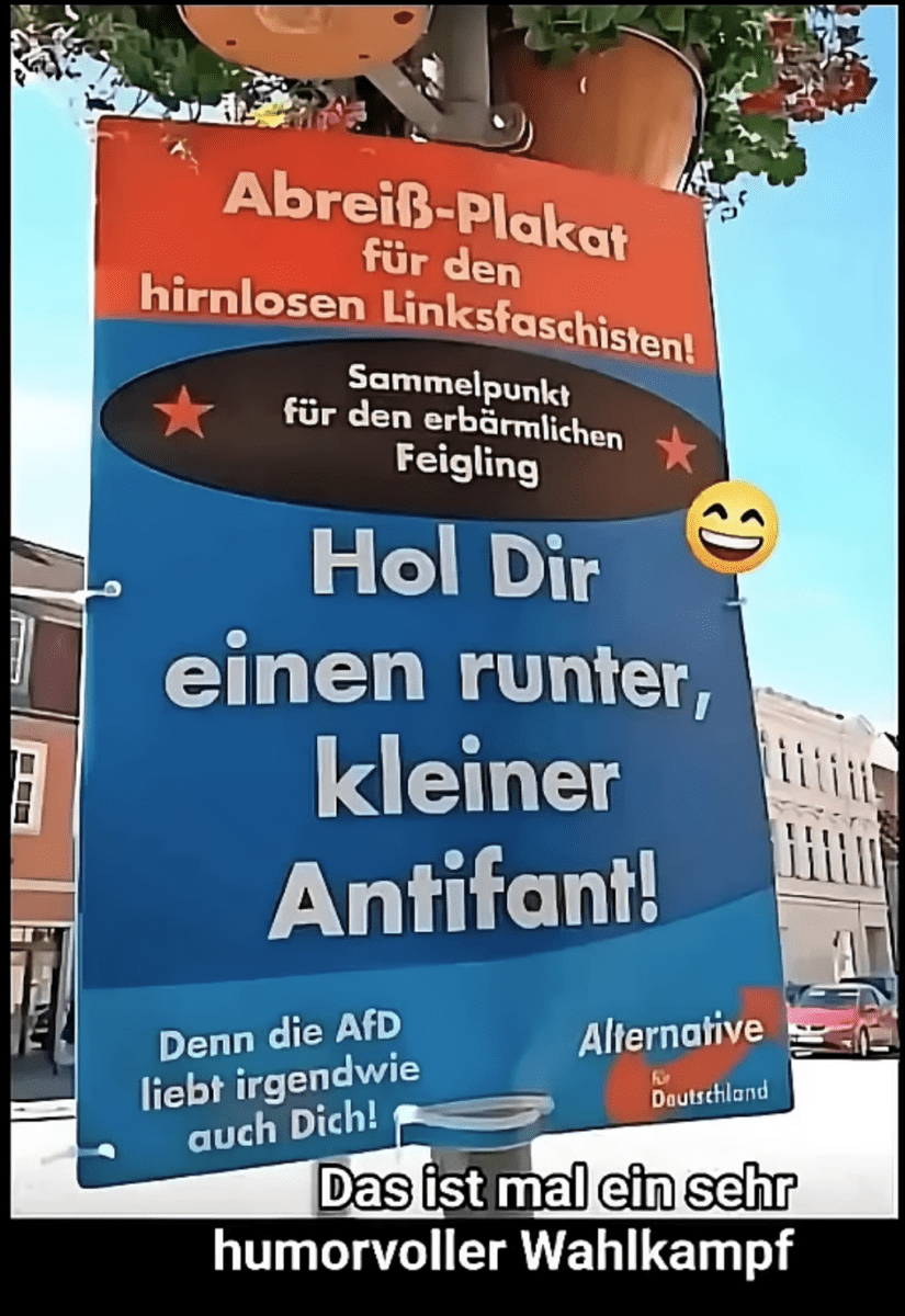 Das ist ein sehr humorvoller Wahlkampf der AfD!
