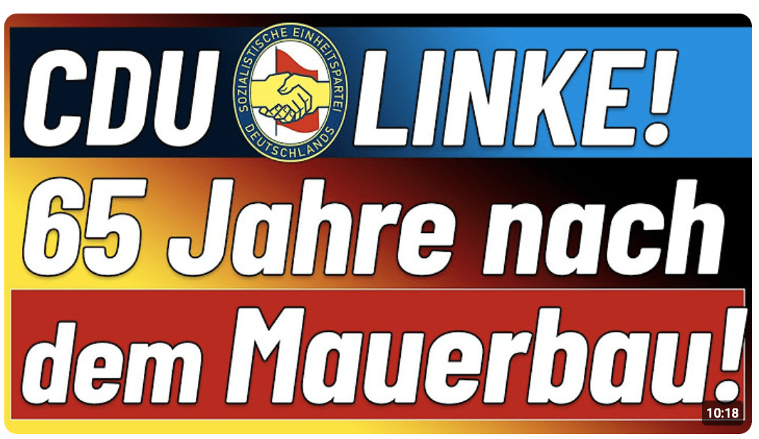 Widerlich! Grüne fordern CDU/LINKE Koalition. Am 65. Jahrestag des Mauerbaus! & Spiegel dreht durch!