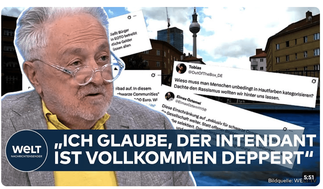 BERLIN: „In der Tat ein umgekehrter Rassismus“ – Henryk M. Broder kritisiert Volksbühne scharf