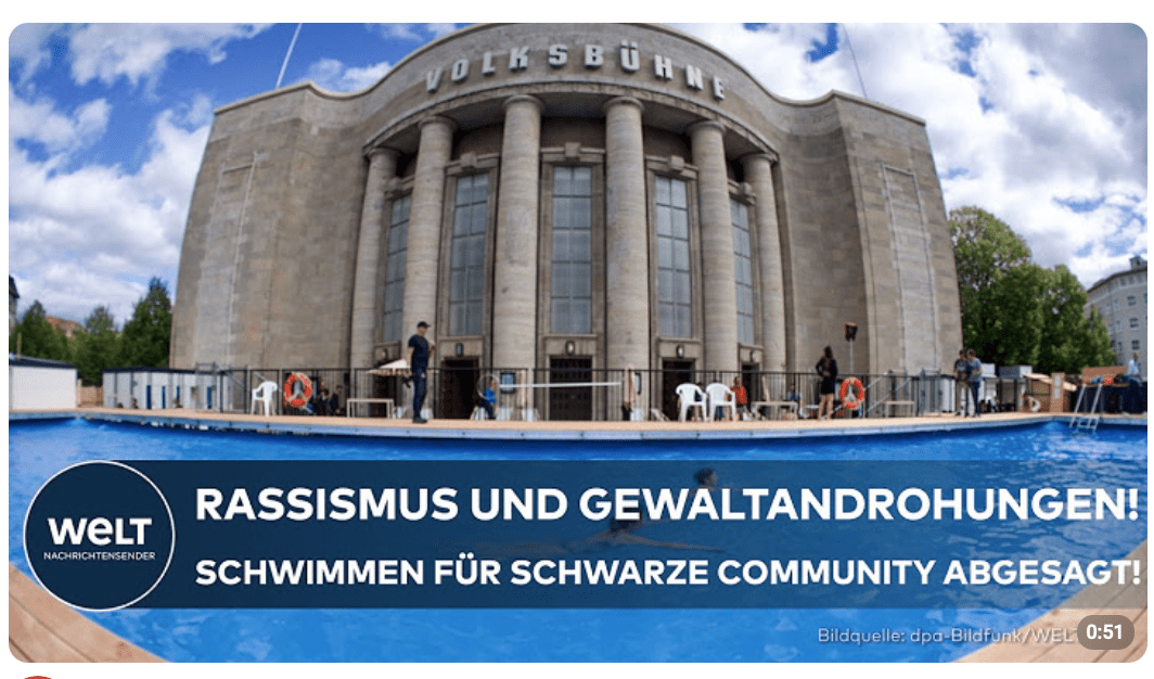 RASSISMUS UND GEWALTANDROHUNGEN: Volksbühne sagt Schwimm-Veranstaltung für Schwarze Community ab!