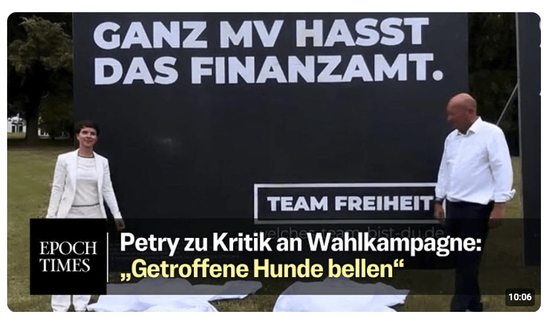 Petry zu „Team Freiheit“-Wahlkampagne: „Haben offenbar einen Nerv getroffen“