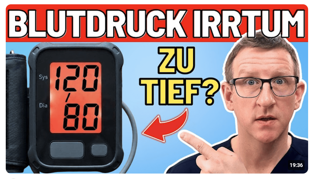 Blutdruck 120/80 zu tief?! Neue Studie!