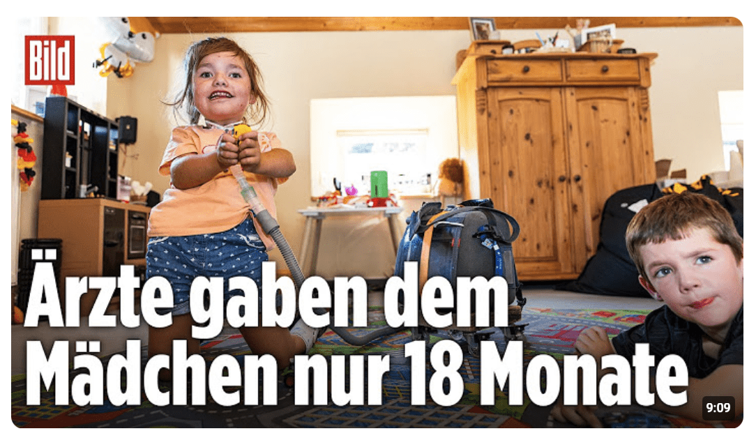 Seltene Krankheit: 4-Jährige Zoe zieht ihre Lunge im Koffer hinter sich her