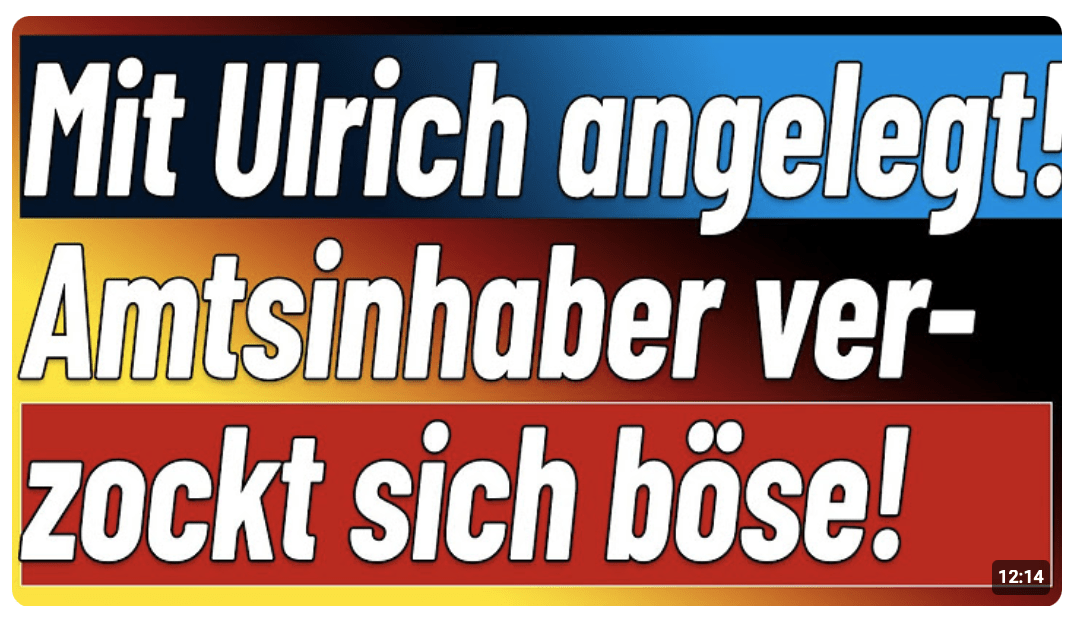 CDUler hat sich verzockt! Ulrich S. spielt Herausforderer eiskalt an die Wand! & Neues zu Liana K!