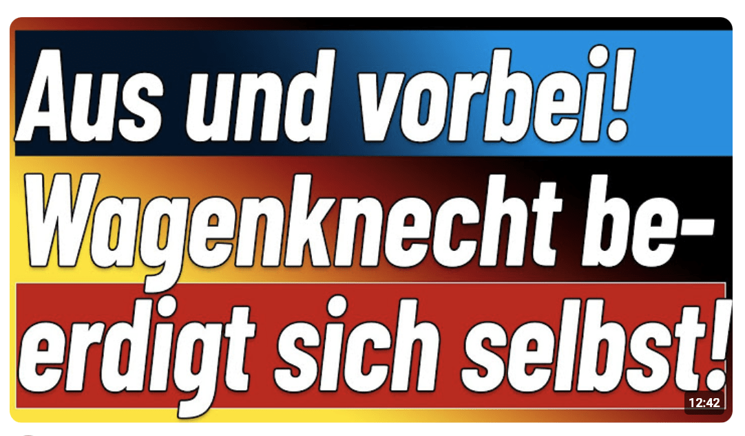 Das war’s! Wagenknecht hat sich gerade selbst beendet! +++ Steuerkipppunkt überschritten! +++ Woke..