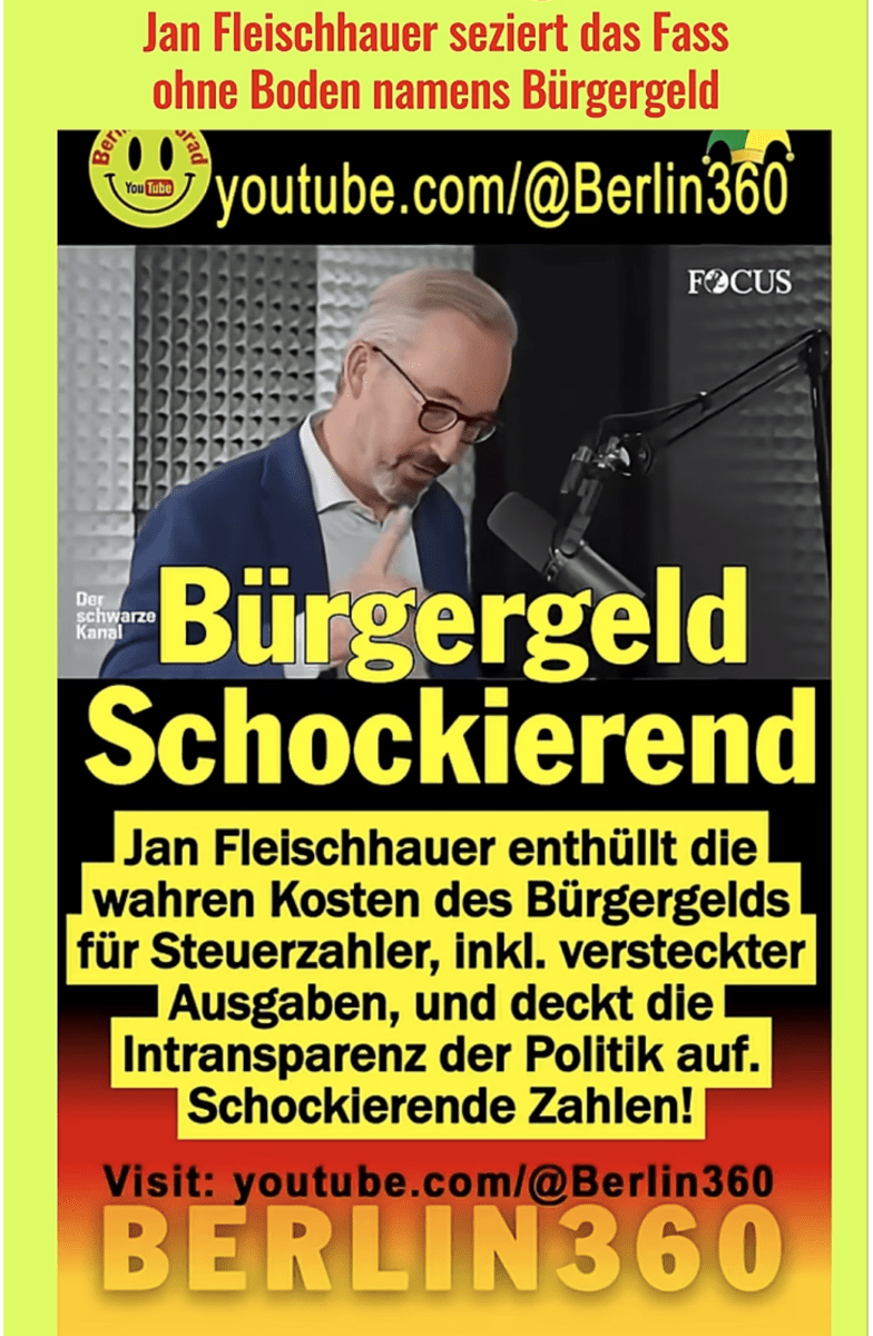 Bürgergeld Schockierend! „Jan Fleischhauer enthüllt die wahren Kosten des Bürgergelds für Steuerzahler, inkl. versteckter Ausgaben, und deckt die Intransparenz der Politik auf. Schockierende Zahlen!“