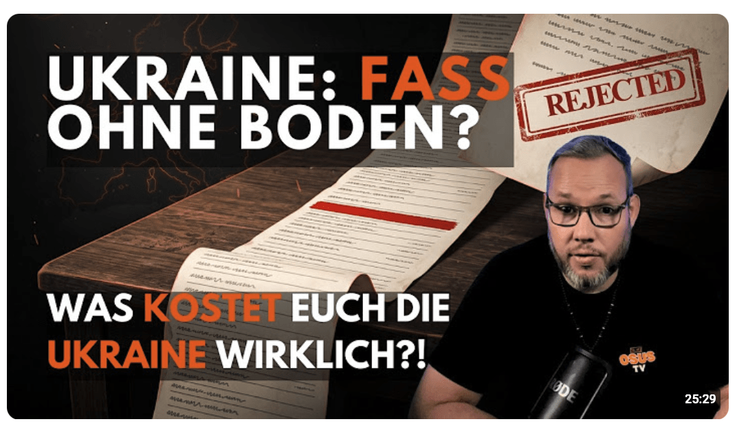 Geld für die Ukraine – die Zinsen zahlt ihr – OSUS.TV