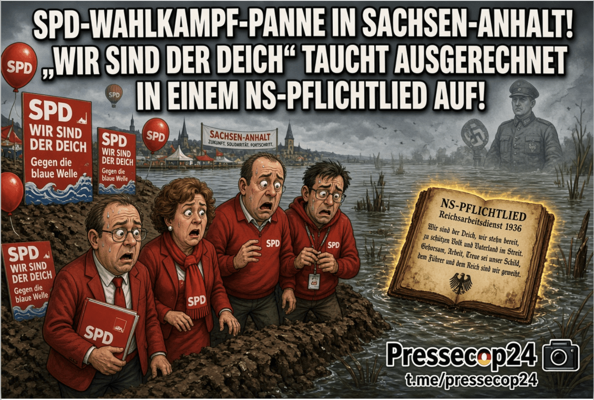 SPD-WAHLKAMPF-PANNE IN SACHSEN-ANHALT! „WIR SIND DER DEICH“ TAUCHT AUSGERECHNET IN EINEM NS-PFLICHTLIED AUF!