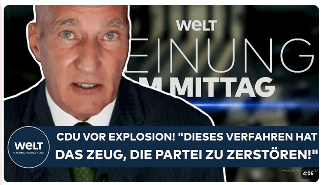 DEUTSCHLAND: CDU vor Explosion! „Dieses Verfahren hat tatsächlich das Zeug, die Partei zu zerstören“