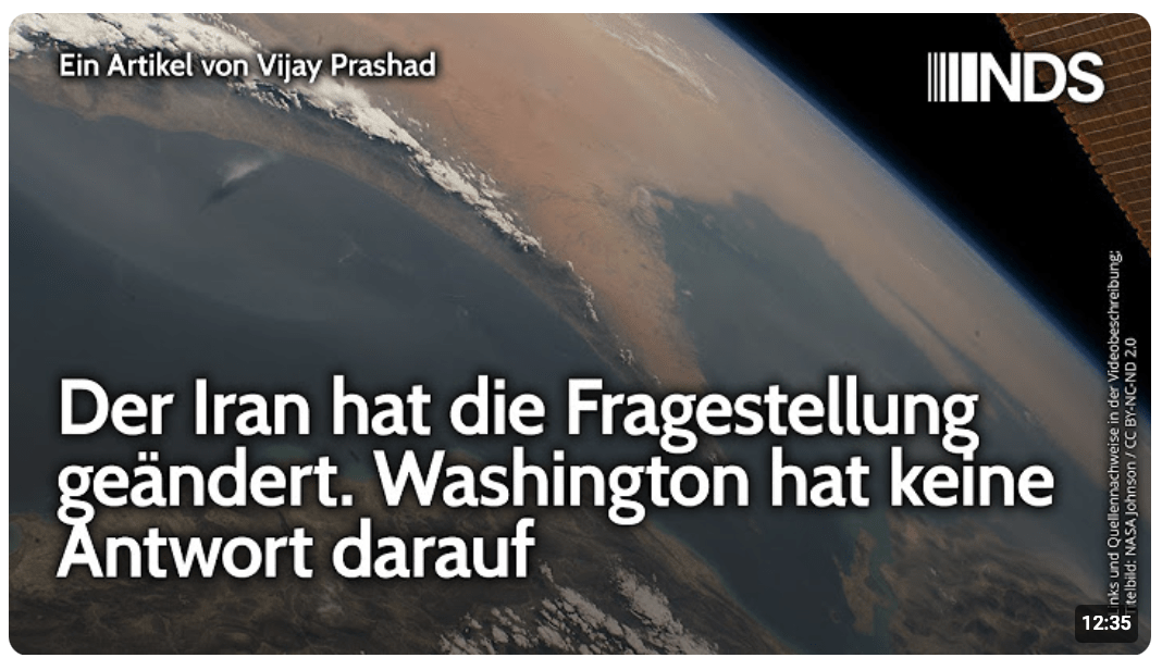 Der Iran hat die Fragestellung geändert. Washington hat keine Antwort darauf | Vijay Prashad | NDS