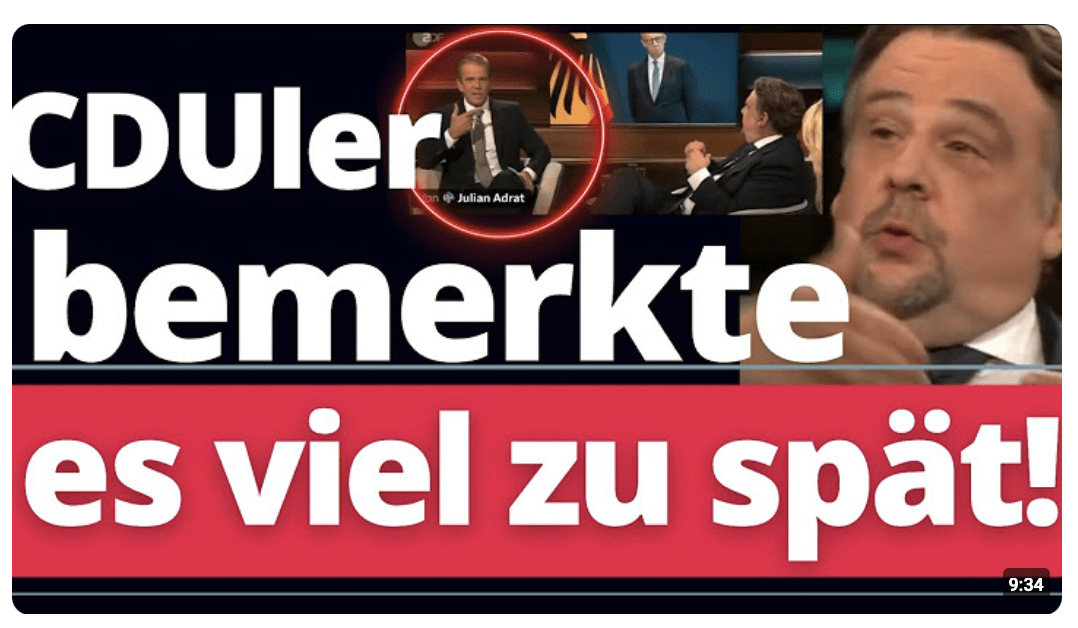 Seht, wie dieser CDU Mann mit diesem Satz die eigene Partei zerstört und es zu spät bemerkt!