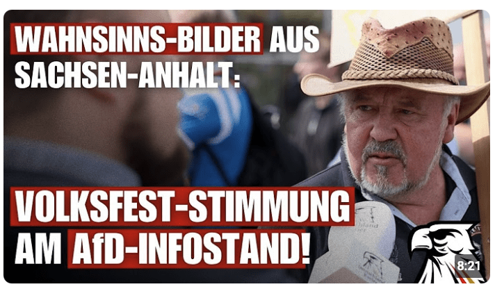 WAHNSINNS-BILDER AUS SACHSEN-ANHALT: VOLKSFEST-STIMMUNG AM AfD-INFOSTAND! 