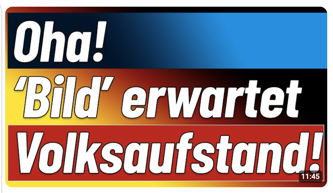 Volksaufstand nach 18 Uhr erwartet und Verbot der Blauen durch die Hintertür!