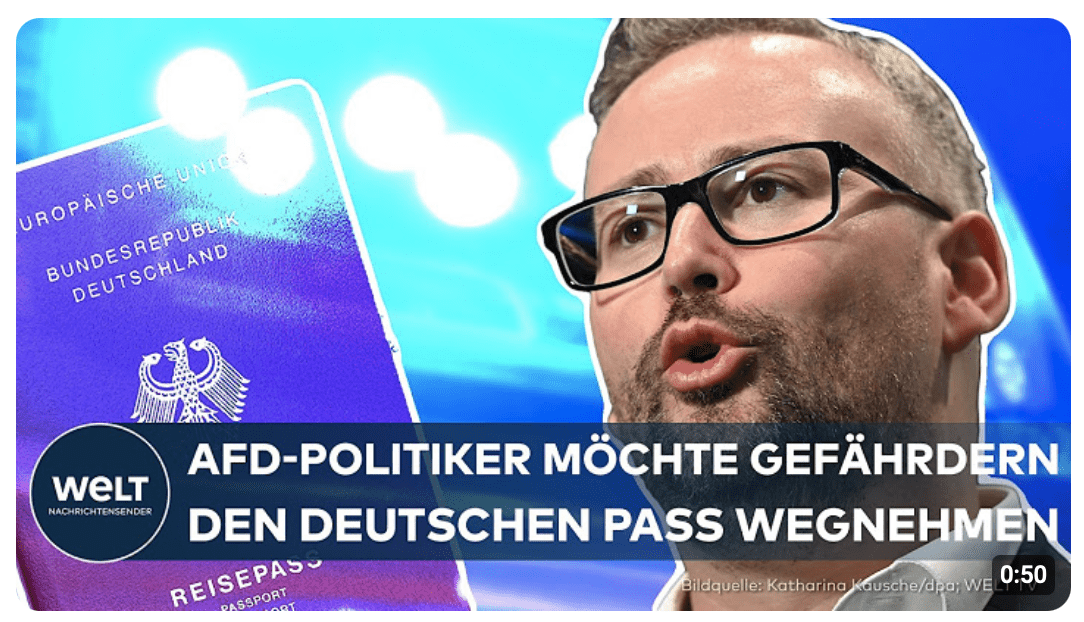 DEUTSCHLAND: Gefährder mit doppelter Staatsbürgerschaft! AfD-Politiker will ihnen den Pass wegnehmen