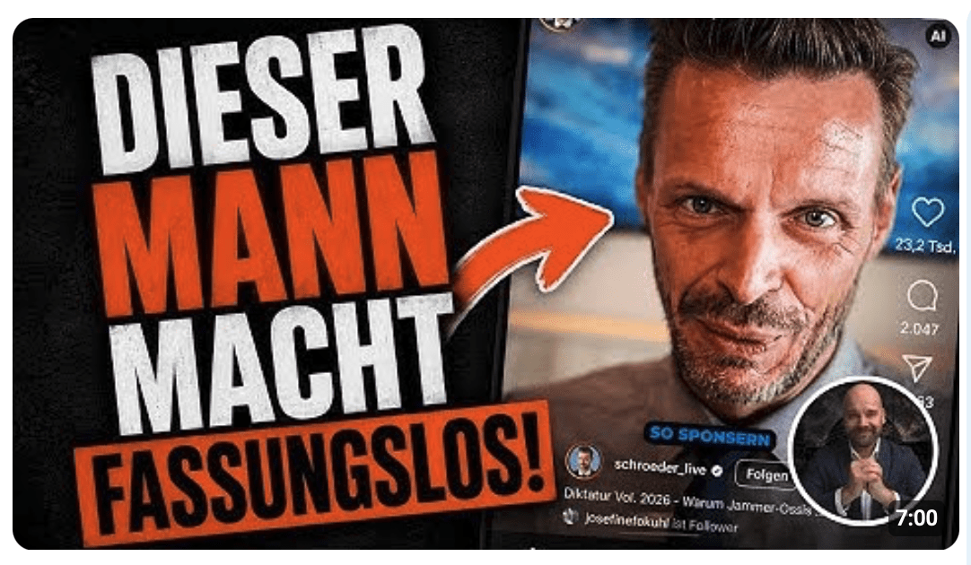 So viel Hass: Wie Florian Schroeder über Ostdeutsche herzieht!