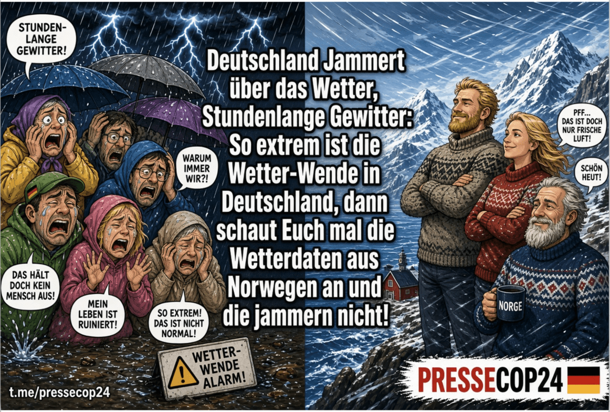 Deutschland jammert über das Wetter, Stundenlange Gewitter: So extrem ist die Wetter-Wende in Deutschland, dann schaut Euch mal die Wetterdaten aus Norwegen an und die jammern nicht!“