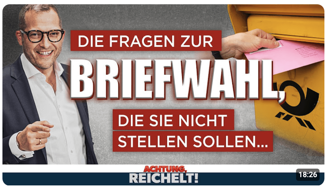 Reichelt sagt es: Was bei der Briefwahl WIRKLICH verdächtig ist!