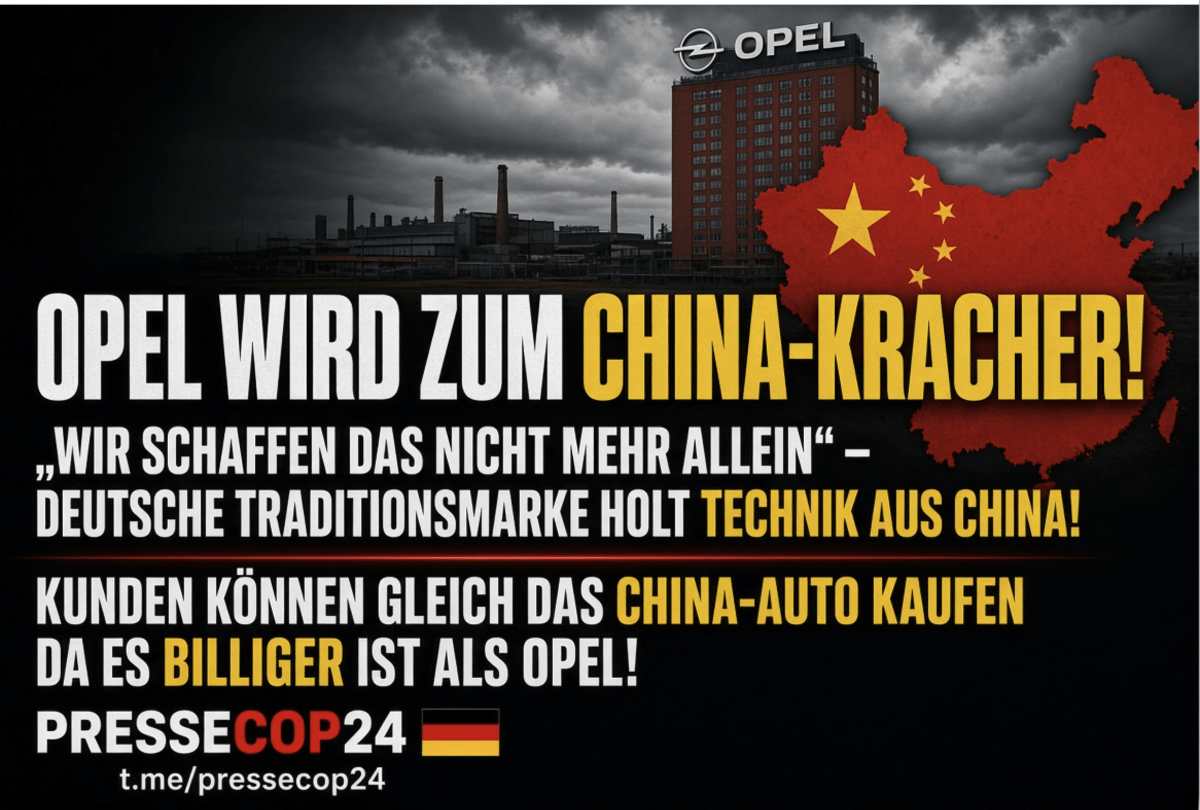 OPEL WIRD ZUM CHINA-KRACHER! „WIR SCHAFFEN DAS NICHT MEHR ALLEIN“ – DEUTSCHE TRADITIONSMARKE HOLT TECHNIK AUS CHINA! KUNDEN KÖNNEN GLEICH DAS CHINA-AUTO KAUFEN DA ES BILLIGER IST ALS OPEL!