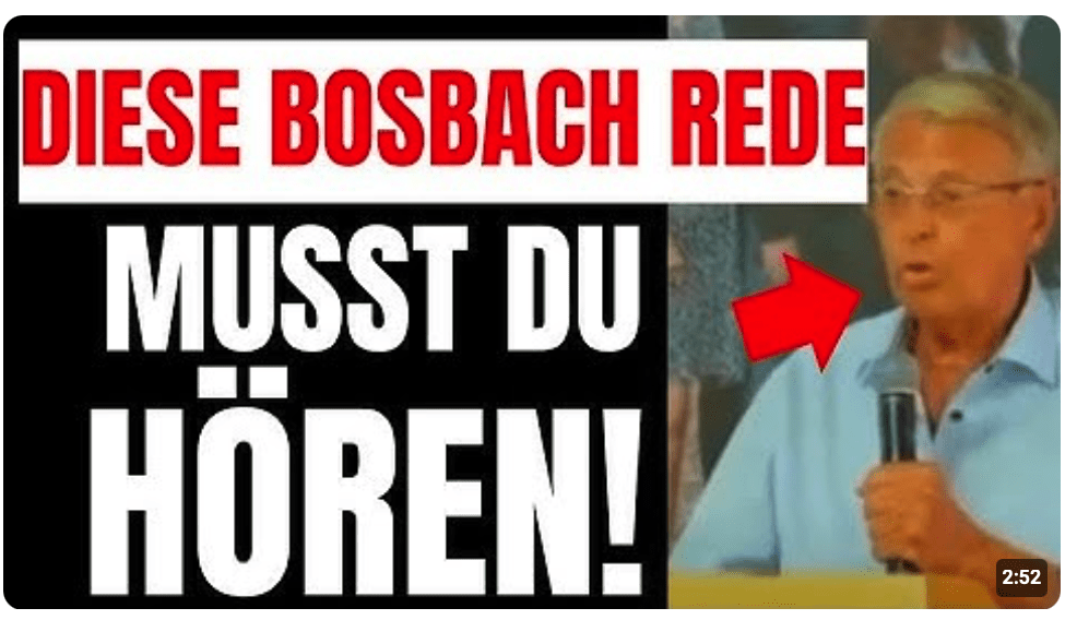 DIESE BOSBACH REDE hätte auch von der AfD sein können!