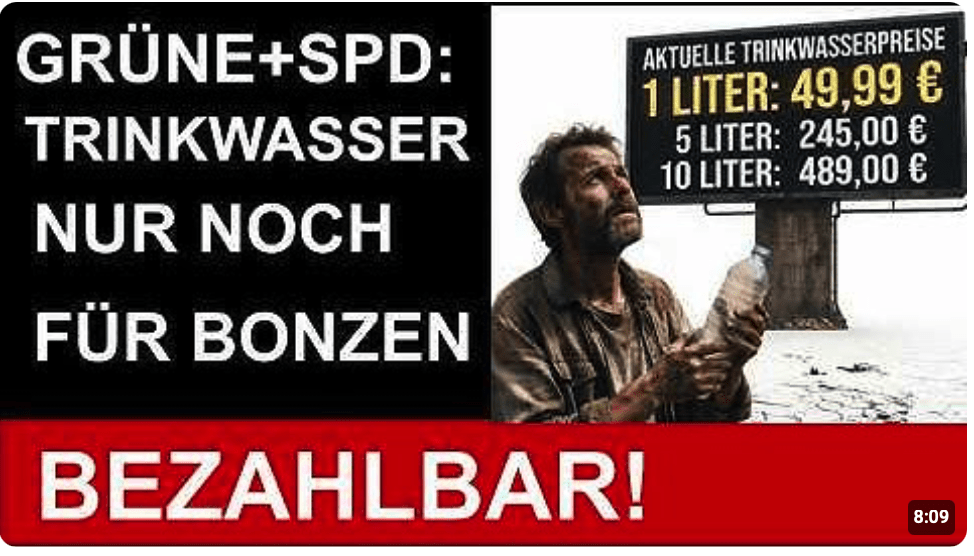 Jetzt machen sie auch noch das Wasser unbezahlbar!