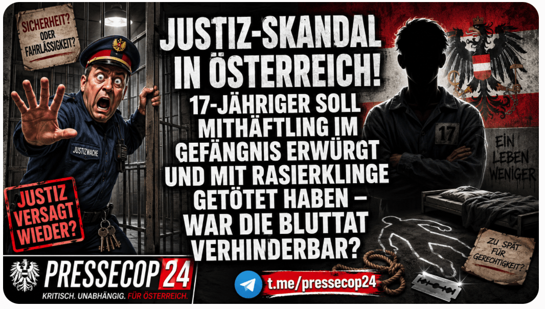 JUSTIZ-SKANDAL IN ÖSTERREICH! 17-JÄHRIGER SOLL MITHÄFTLING IM GEFÄNGNIS ERWÜRGT UND MIT RASIERKLINGE GETÖTET HABEN – WAR DIE BLUTTAT VERHINDERBAR?