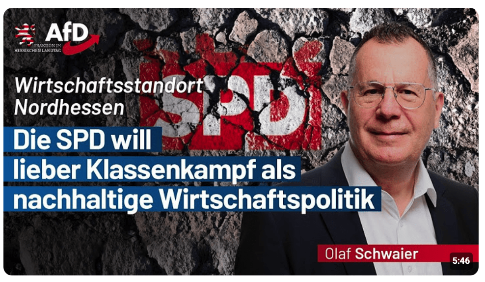 Wirtschaftsstandort Nordhessen: Die SPD will lieber Klassenkampf als nachhaltige Wirtschaftspolitik!