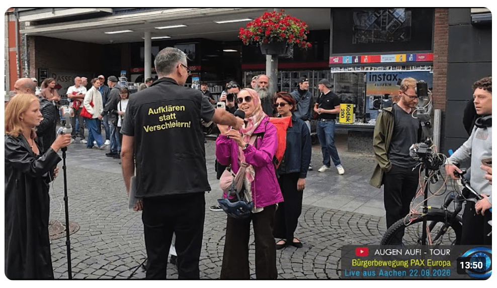 „Warum tragen Sie Kopftuch?“ – Frage an eine Moslemin in Aachen bei BPE