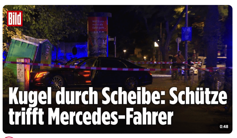 Schüsse in Berlin: Kugel durchschlägt Mercedes-Frontscheibe – Autofahrer in Lebensgefahr!