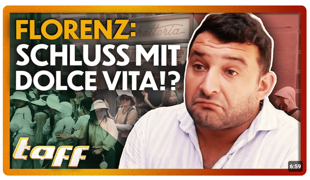 Draußen essen, E-Roller fahren, Plastik nutzen – in Florenz bald VERBOTEN