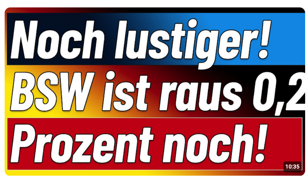 BSW adé und hauchdünner Vorsprung unserer Demokratie vor der Wirklichkeit!