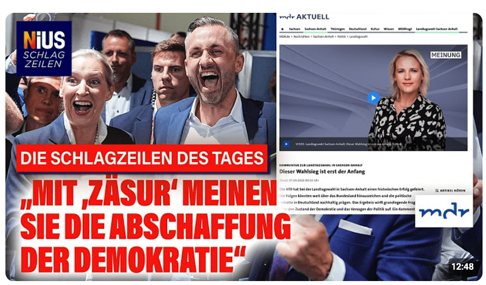 Sachsen-Anhalt: Die AfD gewinnt – und die Medien drehen durch | NIUS Schlagzeilen