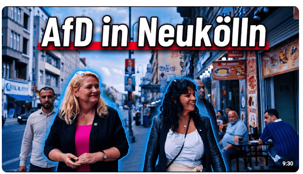 Das passiert, wenn die AfD Spitzenkandidatin durch Neukölln läuft.