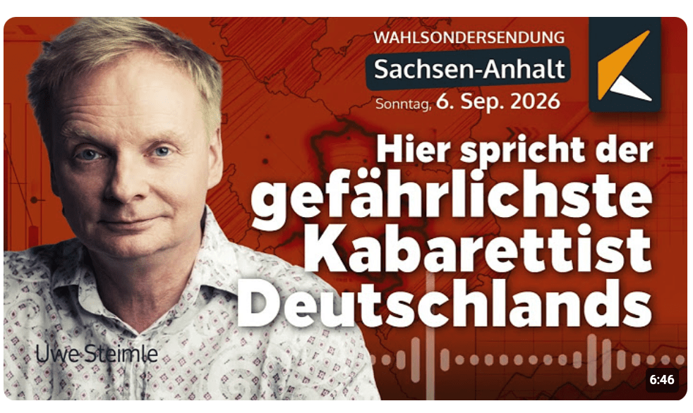 Uwe Steimle fragt sich, wie es bei der Wahl eigentlich um das Thema Frieden bestellt ist