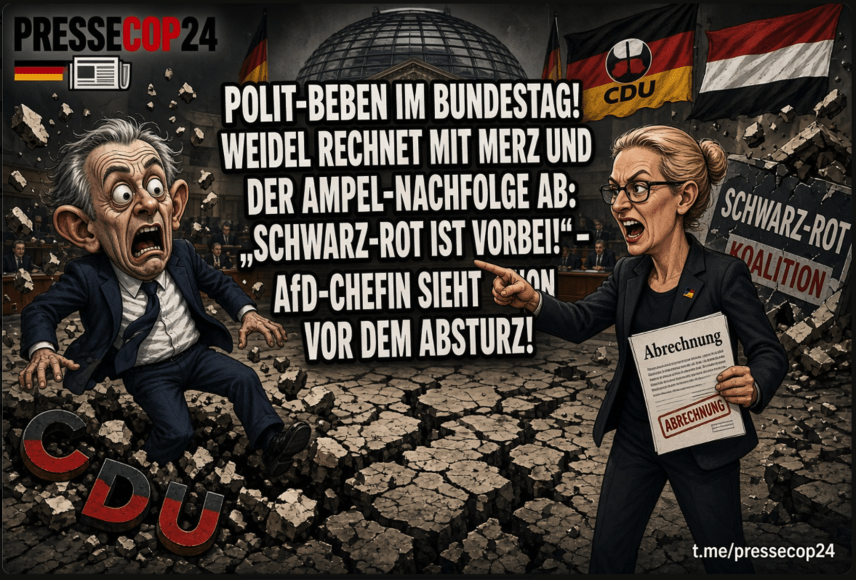 POLIT-BEBEN IM BUNDESTAG! WEIDEL RECHNET MIT MERZ UND DER AMPEL-NACHFOLGE AB: „SCHWARZ-ROT IST VORBEI!“ – AfD-CHEFIN SIEHT UNION VOR DEM ABSTURZ!
